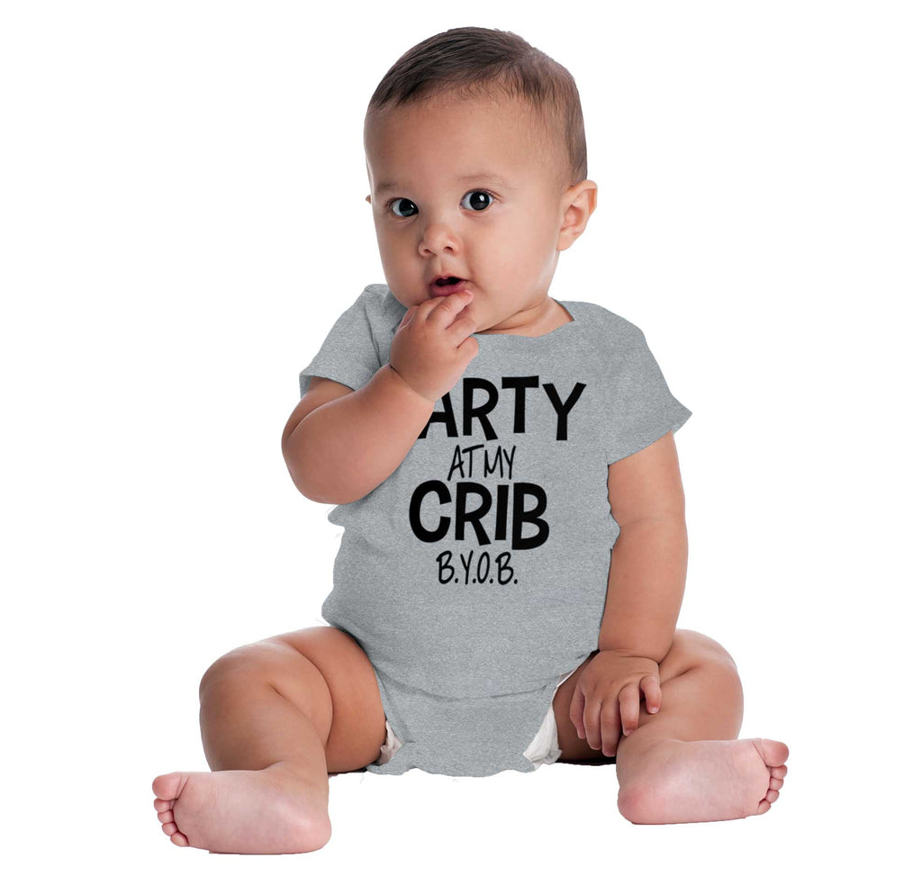 Party At My Crib Romper Bodysuit-Direct To Garment Print-Brisco Baby