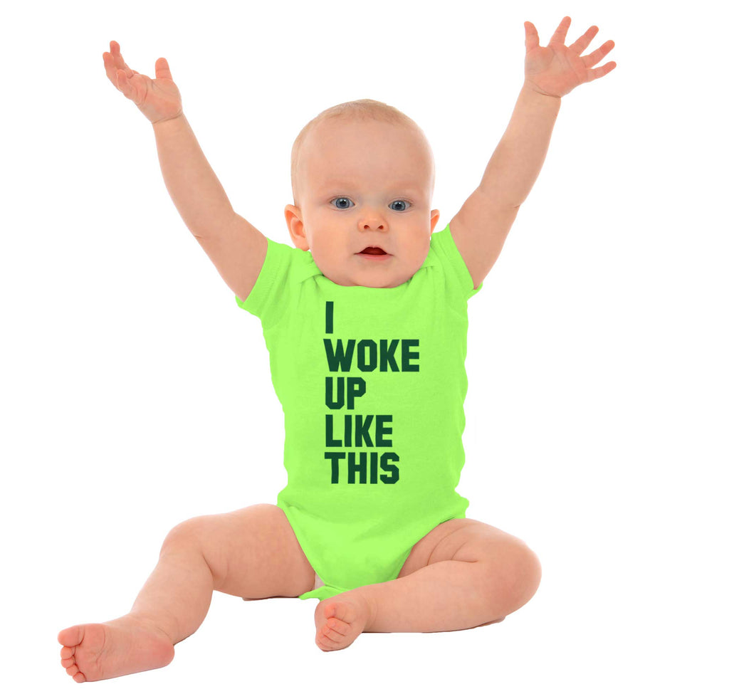 I Woke Up Like This Romper Bodysuit-Direct To Garment Print-Brisco Baby