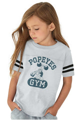 Popeye's Gym Toddler Football Jersey Tee-Direct To Garment Print-Brisco Baby