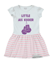 Little Ass Kicker Baby Striped Skirt Dress-Direct To Garment Print-Brisco Baby