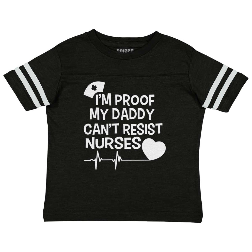 Can't Resist Nurses Toddler Football Jersey Tee-Direct To Garment Print-Brisco Baby