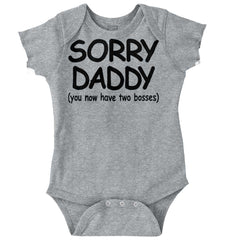 Sorry Daddy Romper Bodysuit-Direct To Garment Print-Brisco Baby