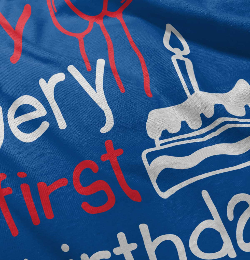 Very First Birthday Romper Bodysuit-Direct To Garment Print-Brisco Baby