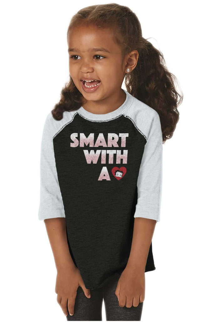 Smart With A Heart Toddler Baseball-Direct To Garment Print-Brisco Baby