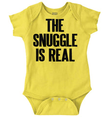 Snuggle Is Real Romper Bodysuit-Direct To Garment Print-Brisco Baby