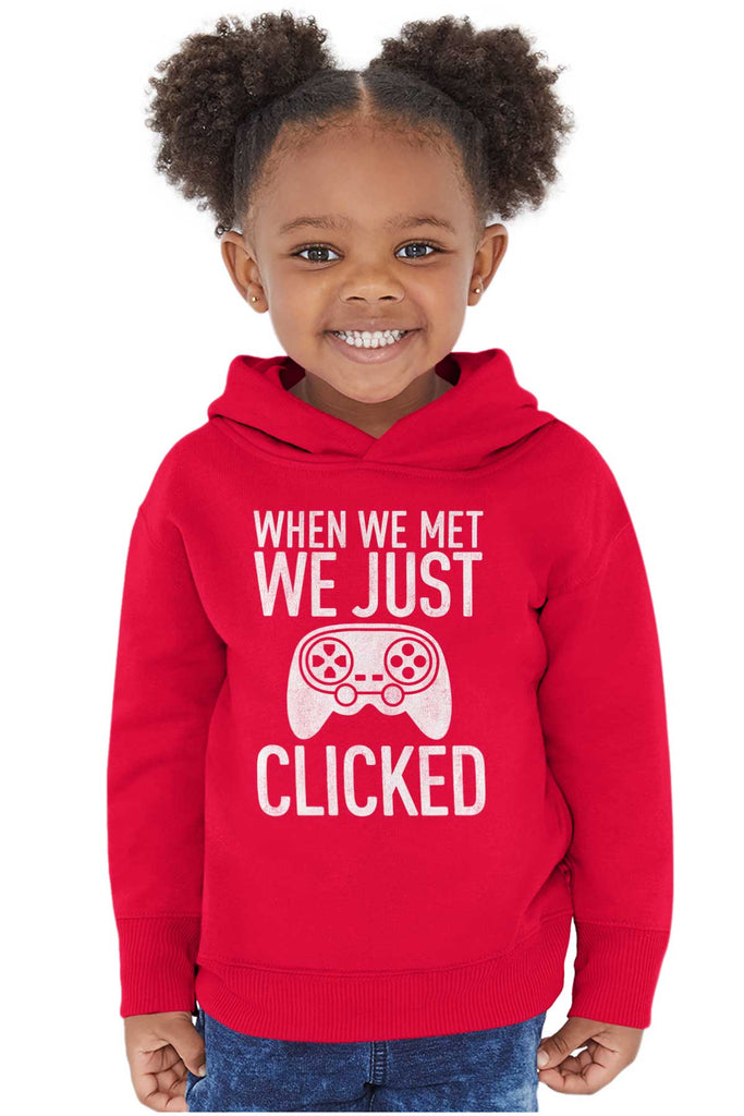 We Just Clicked Video Game Nerd Toddler Pullover Hoodie-Direct To Garment Print-Brisco Baby