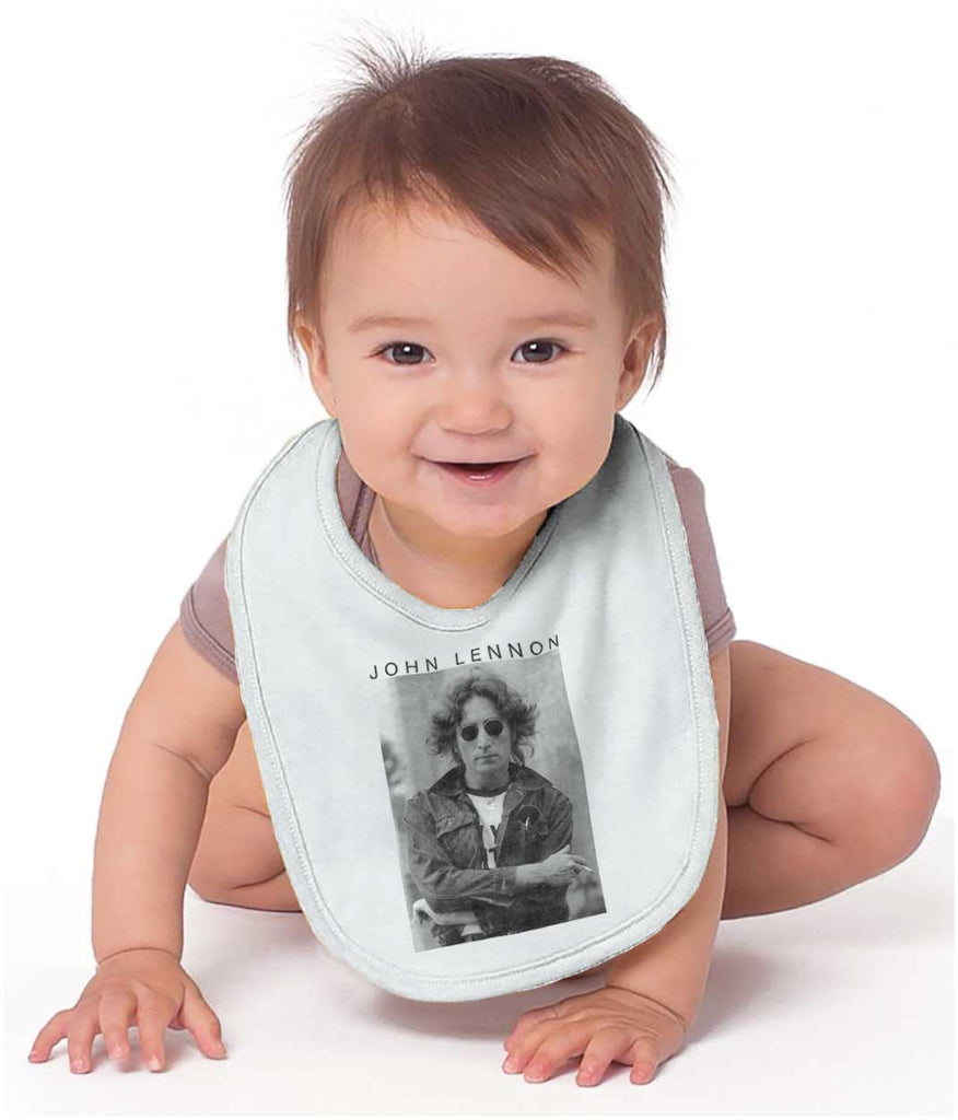 John Lennon NYC Infant Baby Bib-Direct To Garment Print-Brisco Baby