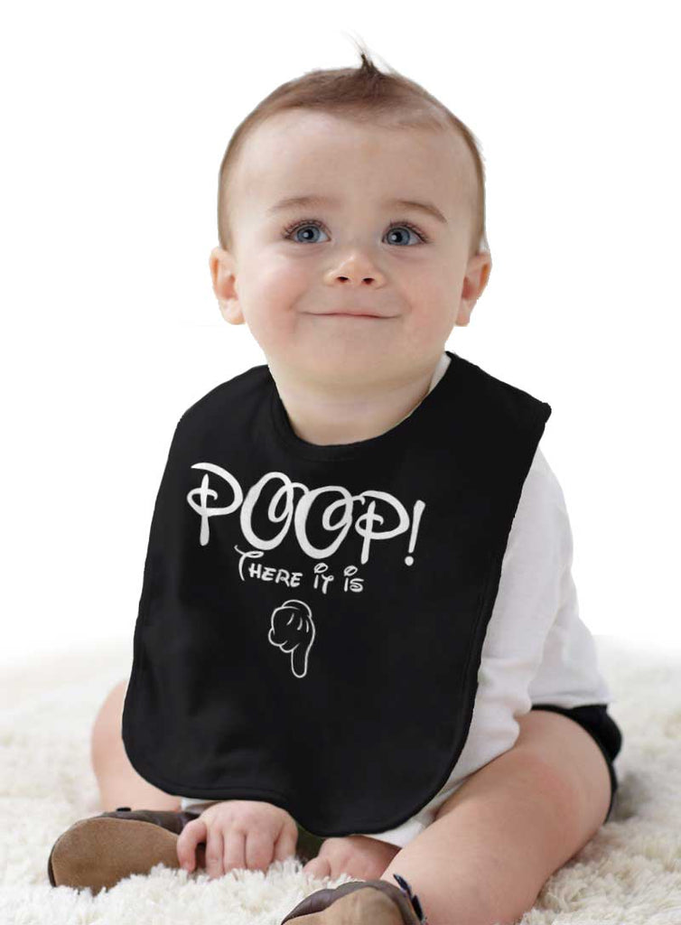 Poop There It Is Infant Baby Bib-Direct To Garment Print-Brisco Baby