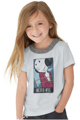 Olive Oyl Toddler Ruffled Trim T-Shirt-Direct To Garment Print-Brisco Baby