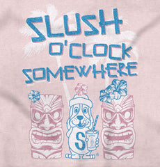 Slush O Clock Somewhere Toddler Ruffled Trim T-Shirt-Direct To Garment Print-Brisco Baby