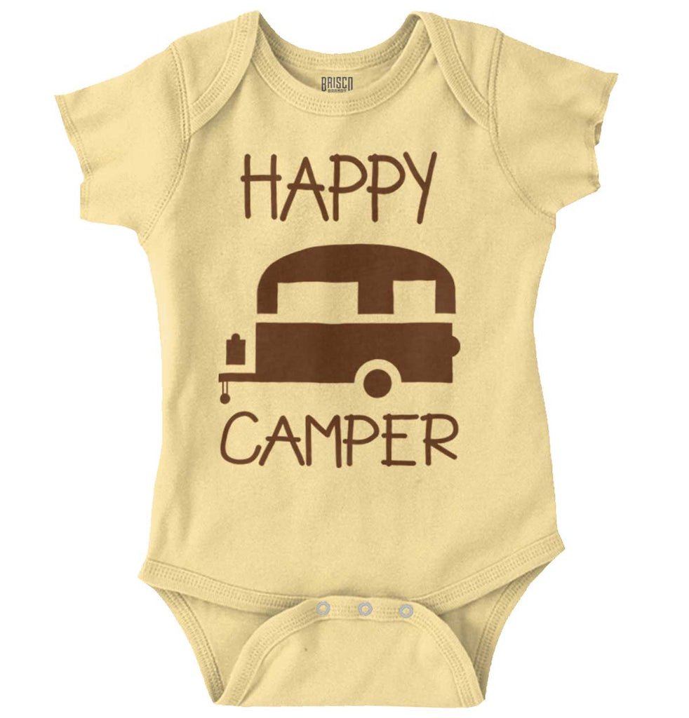 Happy Camper Romper Bodysuit-Direct To Garment Print-Brisco Baby