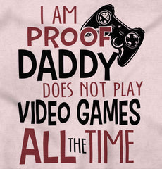 Daddy Plays Video Games Toddler Ruffled Trim T-Shirt-Direct To Garment Print-Brisco Baby