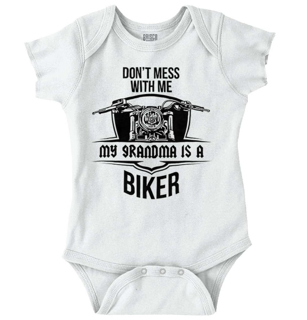 Biker Grandma Romper Bodysuit-Direct To Garment Print-Brisco Baby