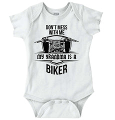 Biker Grandma Romper Bodysuit-Direct To Garment Print-Brisco Baby