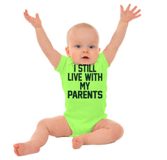 Live With My Parents Romper Bodysuit-Direct To Garment Print-Brisco Baby