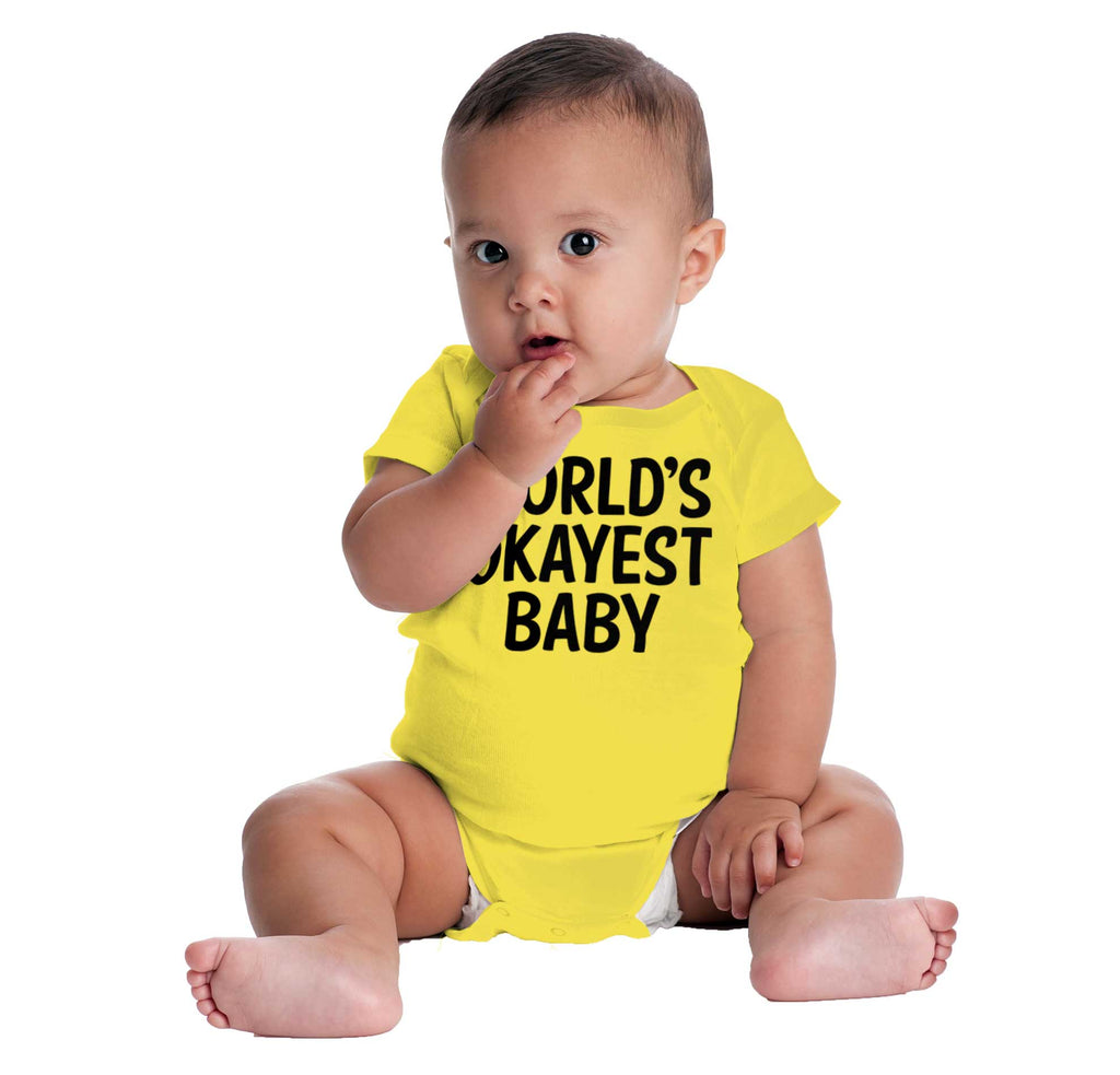 Okayest Baby Romper Bodysuit-Direct To Garment Print-Brisco Baby
