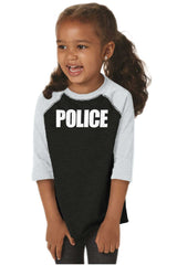 Police Force Toddler Baseball-Direct To Garment Print-Brisco Baby