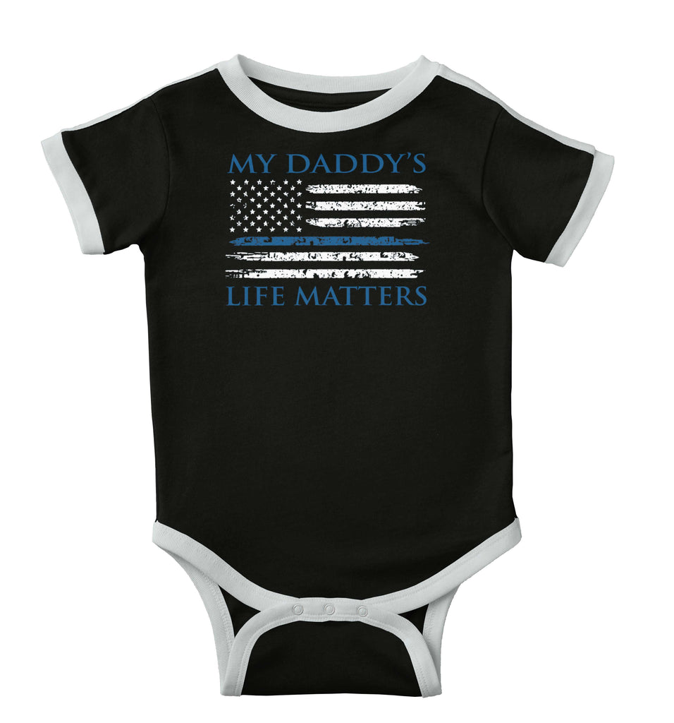 Daddy's Life Ringer Romper Bodysuit-Direct To Garment Print-Brisco Baby
