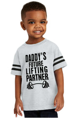 Lifting Partner Toddler Football Jersey Tee-Direct To Garment Print-Brisco Baby