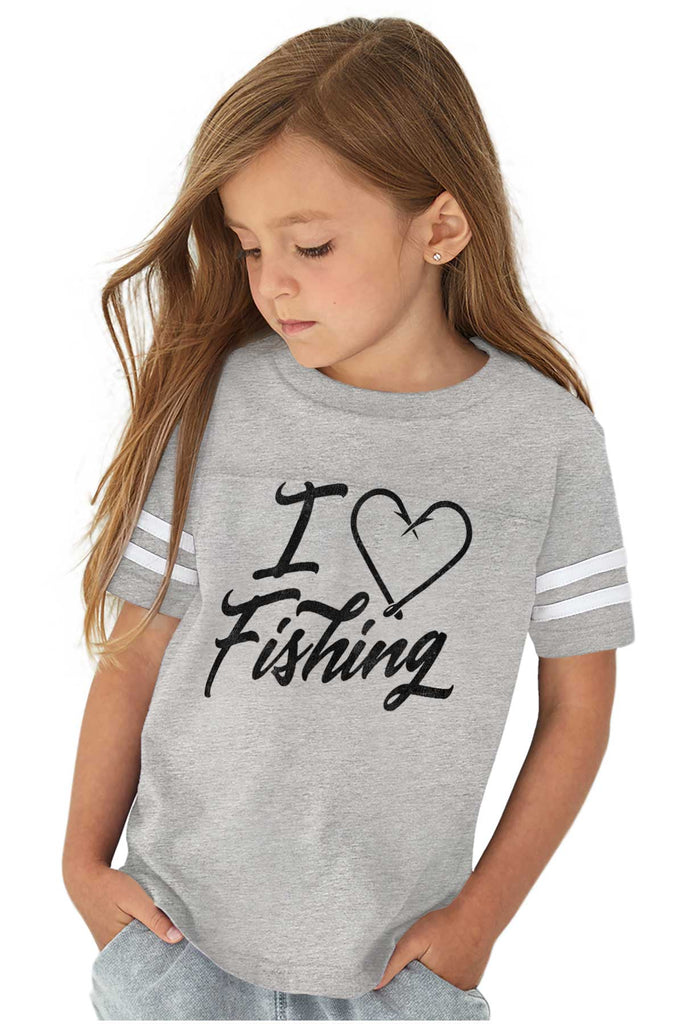 I Love Fishing Football Jersey-Direct To Garment Print-Brisco Baby