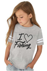 I Love Fishing Football Jersey-Direct To Garment Print-Brisco Baby