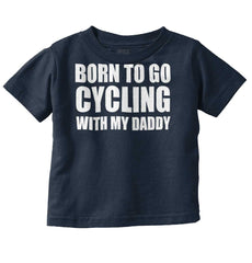 Cycling With Daddy Infant Toddler T Shirt-Direct To Garment Print-Brisco Baby