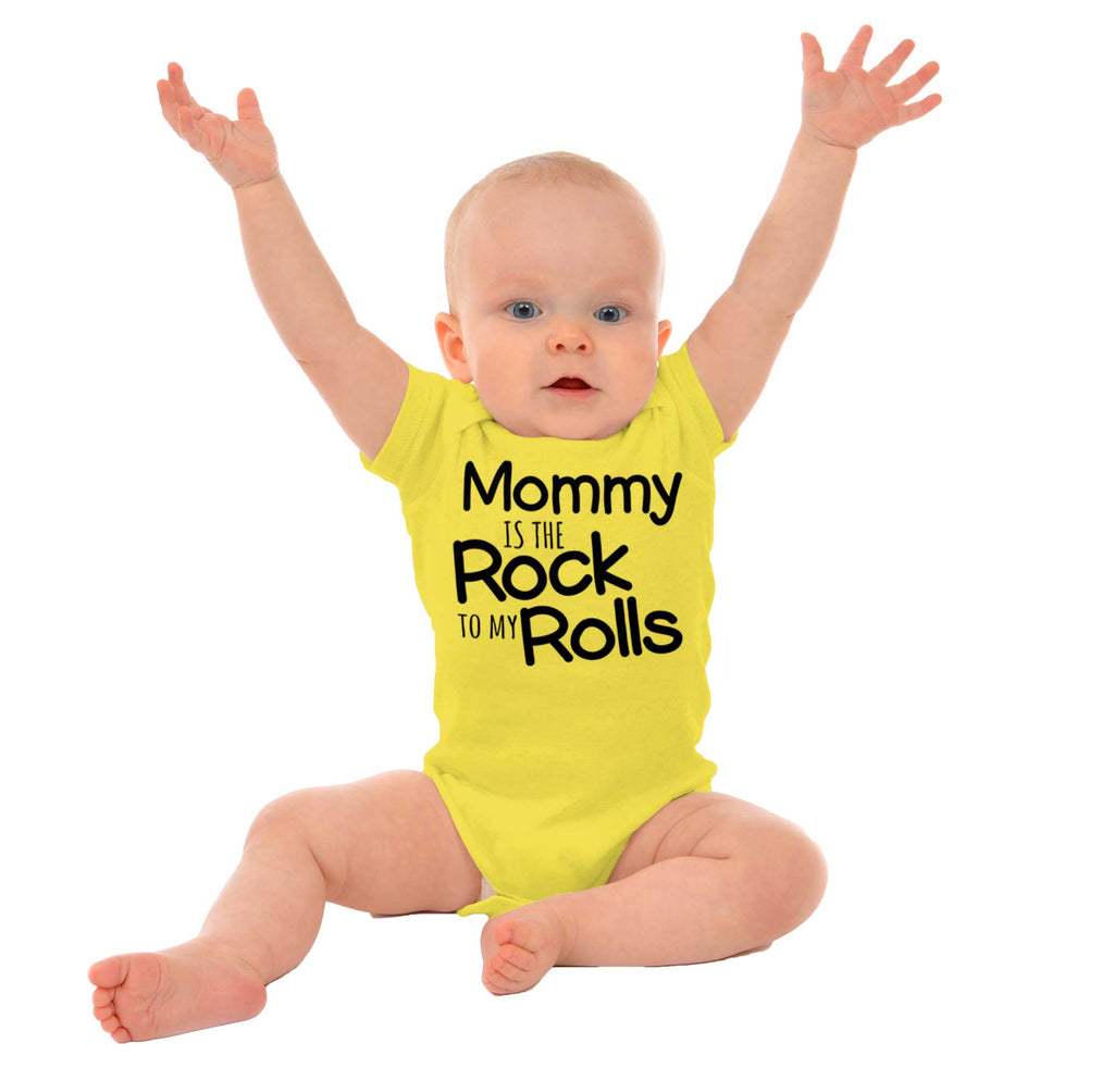 Rock To My Rolls Romper Bodysuit-Direct To Garment Print-Brisco Baby