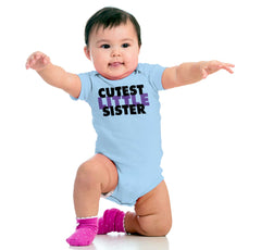 Cutest Little Sister Romper Bodysuit-Direct To Garment Print-Brisco Baby