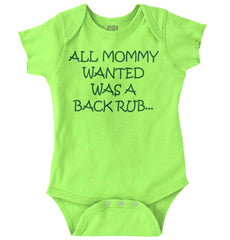Mommy Backrub Romper Bodysuit-Direct To Garment Print-Brisco Baby