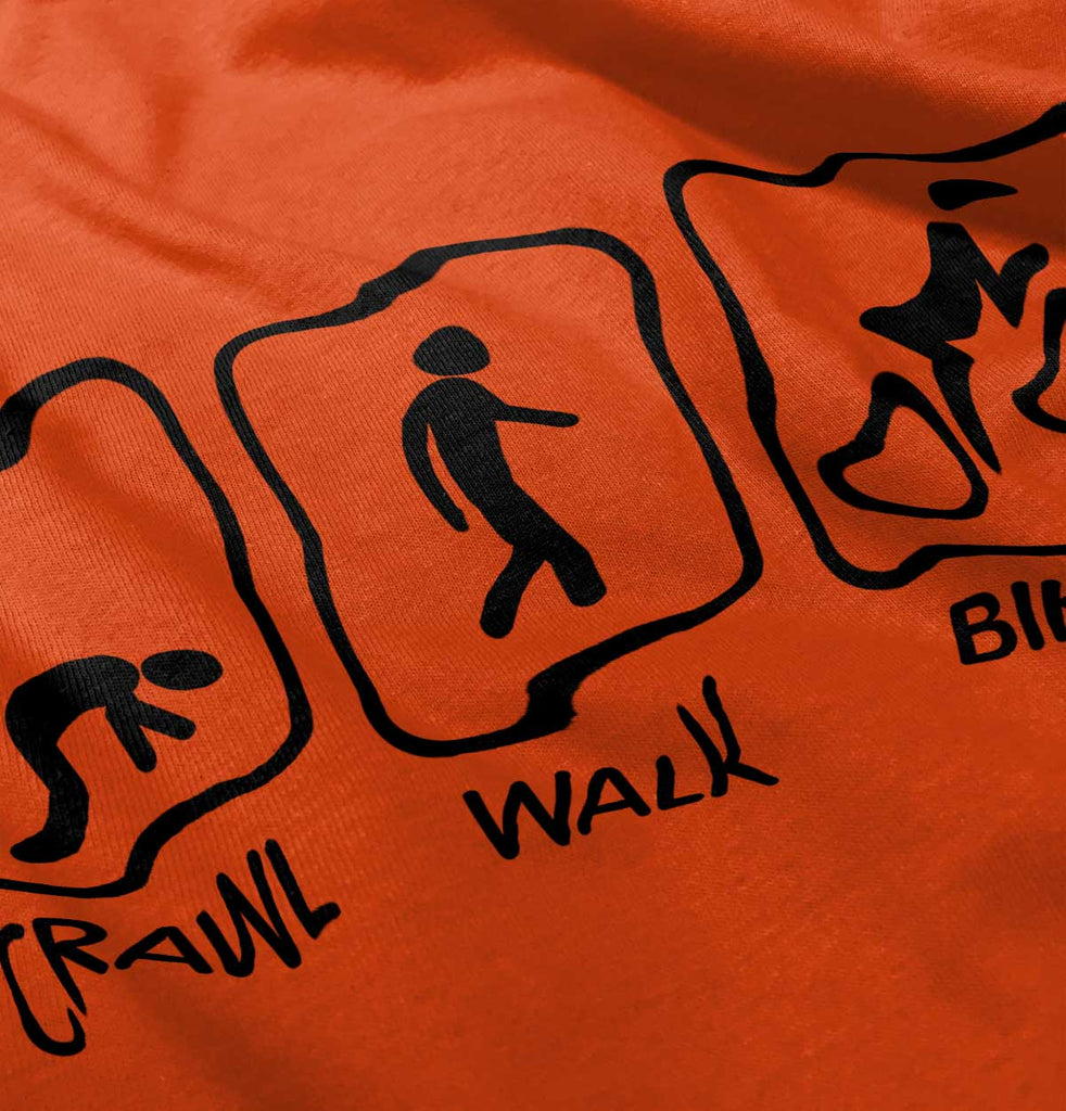 Crawl Walk Bike Infant Toddler T Shirt-Direct To Garment Print-Brisco Baby