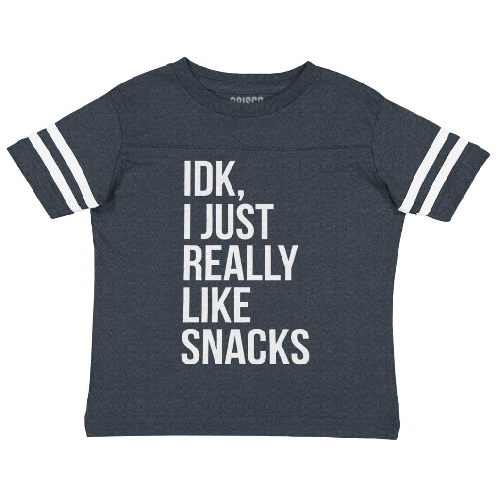 Really Like Snacks Toddler Football Jersey Tee-Direct To Garment Print-Brisco Baby