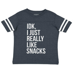 Really Like Snacks Toddler Football Jersey Tee-Direct To Garment Print-Brisco Baby
