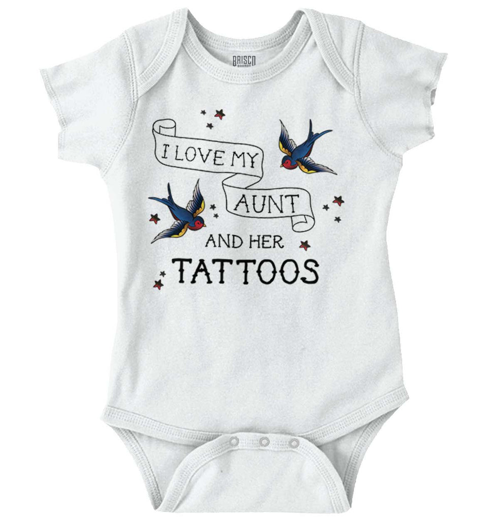 I Love My Aunt And Tattoos Romper Bodysuit-Direct To Garment Print-Brisco Baby