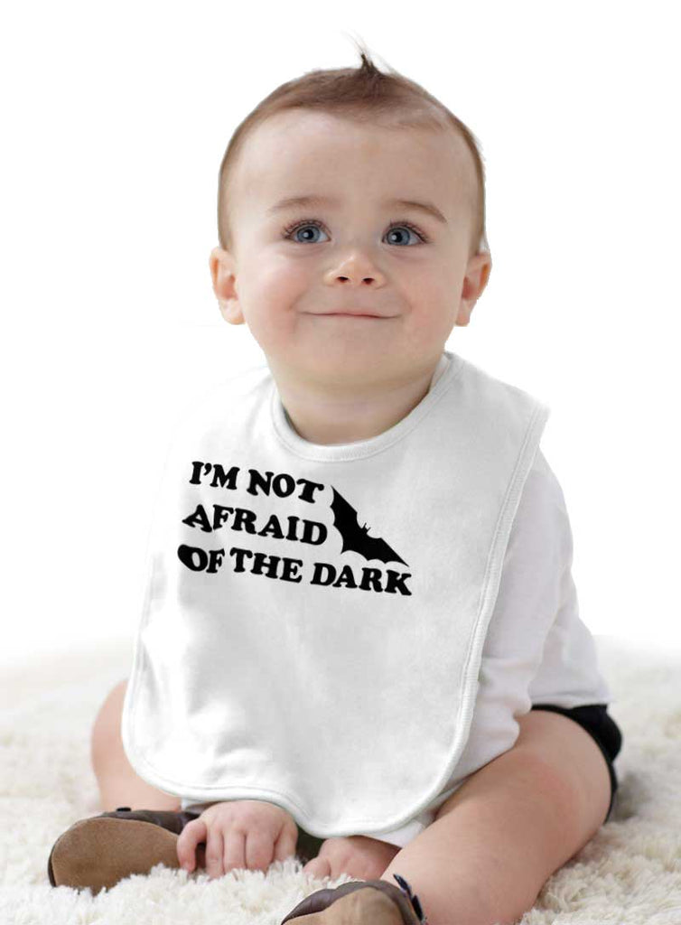 Afraid of Dark Infant Baby Bib-Direct To Garment Print-Brisco Baby