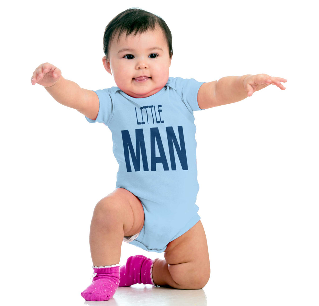 Little Man Romper Bodysuit-Direct To Garment Print-Brisco Baby