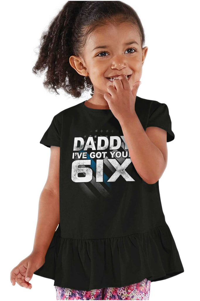 Got Your Six Toddler Ruffle Bottom Tee-Direct To Garment Print-Brisco Baby