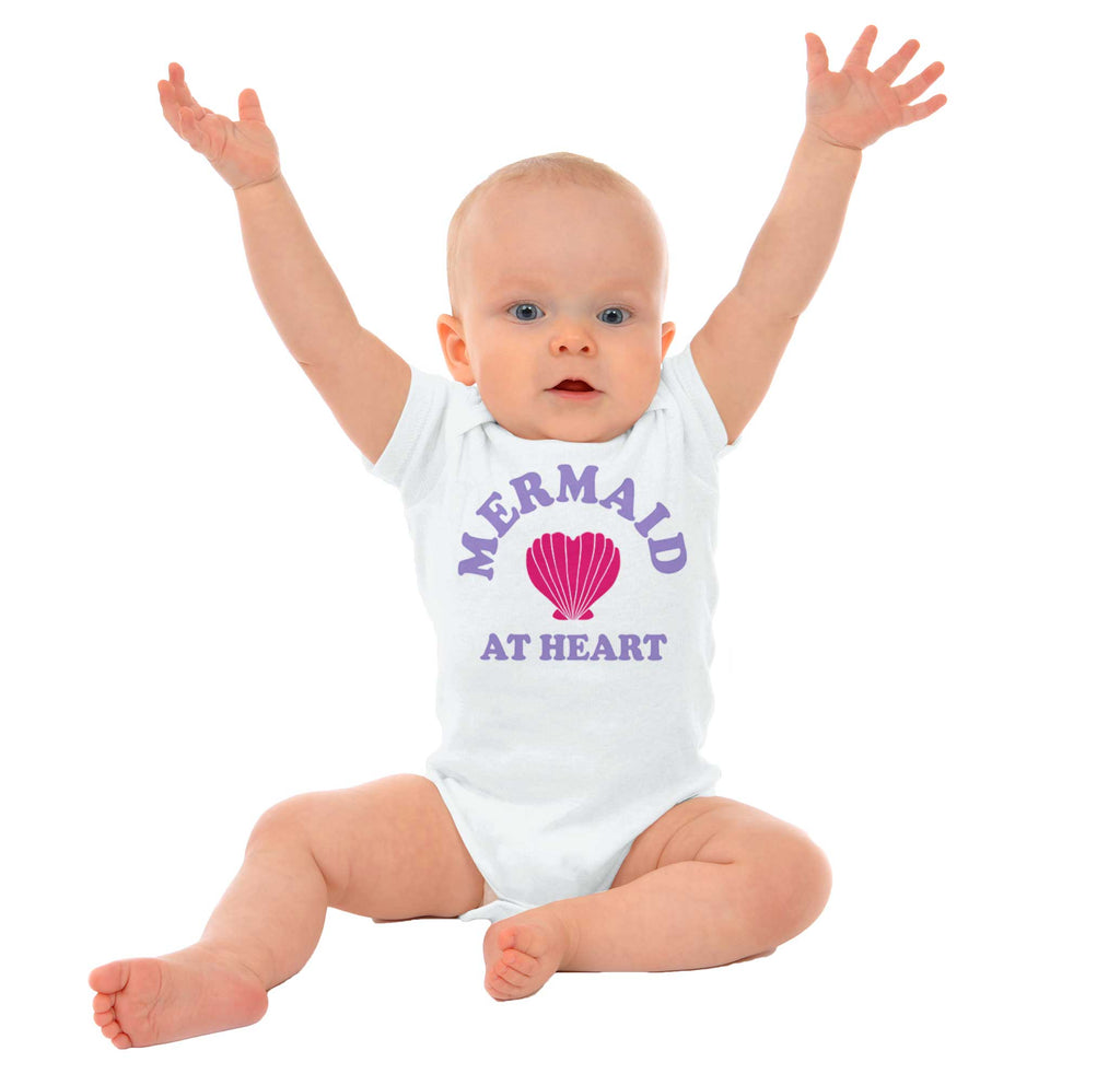 Mermaid At Heart Romper Bodysuit-Direct To Garment Print-Brisco Baby