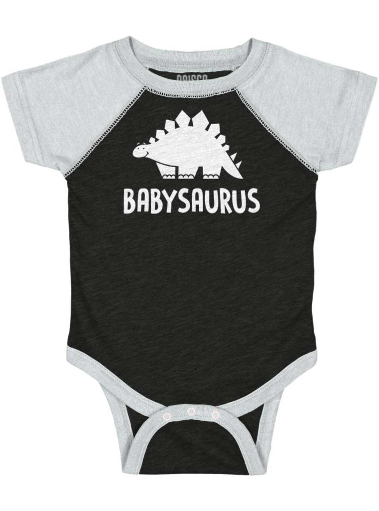 Babysaurus Raglan Romper Bodysuit-Direct To Garment Print-Brisco Baby