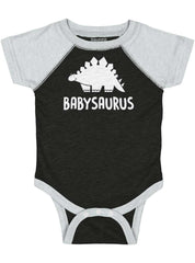 Babysaurus Raglan Romper Bodysuit-Direct To Garment Print-Brisco Baby