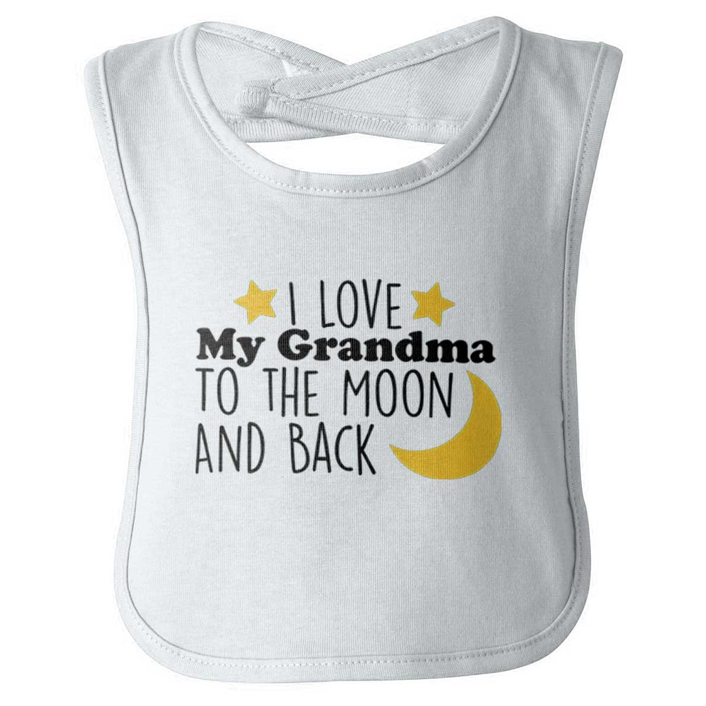 Grandma To Moon And Back Infant Baby Bib-Direct To Garment Print-Brisco Baby