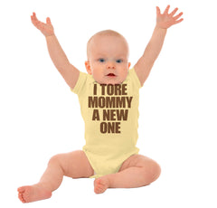 Tore Mommy A New One Romper Bodysuit-Direct To Garment Print-Brisco Baby