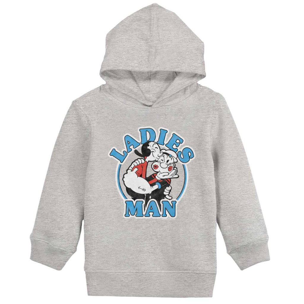 Ladies Man Toddler Pullover Hoodie-Direct To Garment Print-Brisco Baby