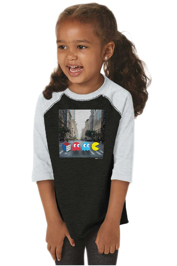 The Beatles Pac-Man Toddler Baseball-Direct To Garment Print-Brisco Baby