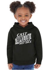Cast Spells Not Dice Dungeons Toddler Pullover Hoodie-Direct To Garment Print-Brisco Baby