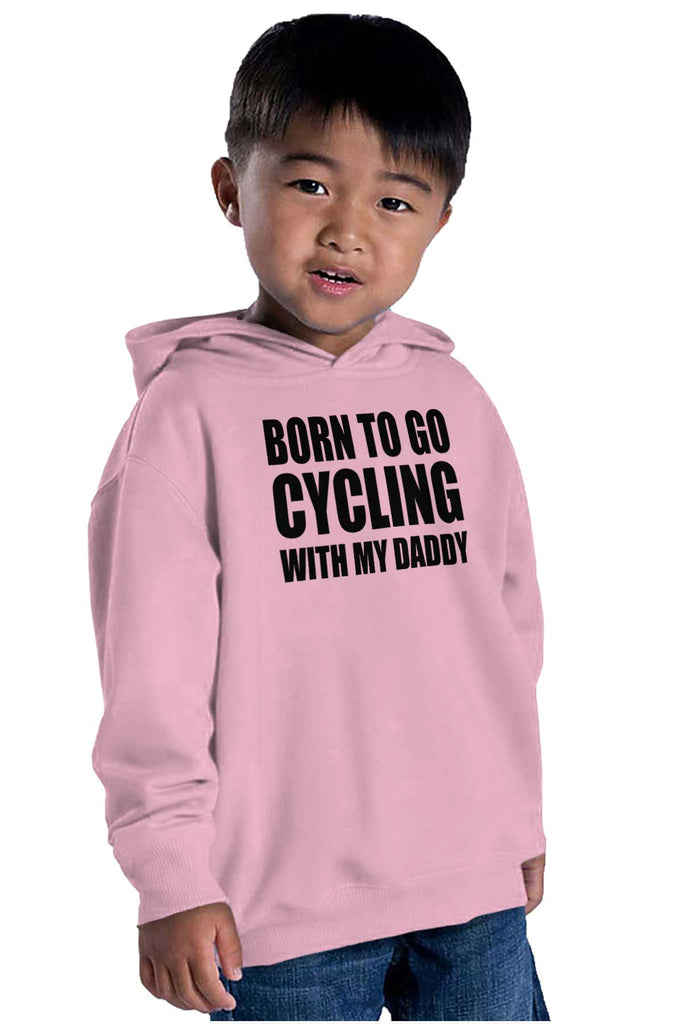 Cycling With Daddy Toddler Pullover Hoodie-Direct To Garment Print-Brisco Baby