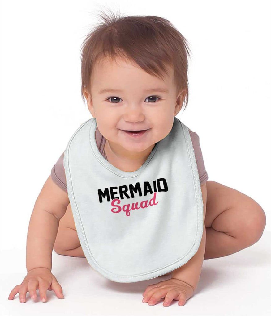Mermaid Squad Infant Baby Bib-Direct To Garment Print-Brisco Baby