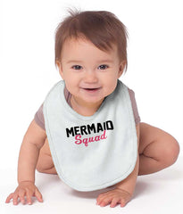 Mermaid Squad Infant Baby Bib-Direct To Garment Print-Brisco Baby