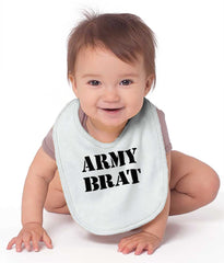 Army Brat Infant Baby Bib-Direct To Garment Print-Brisco Baby