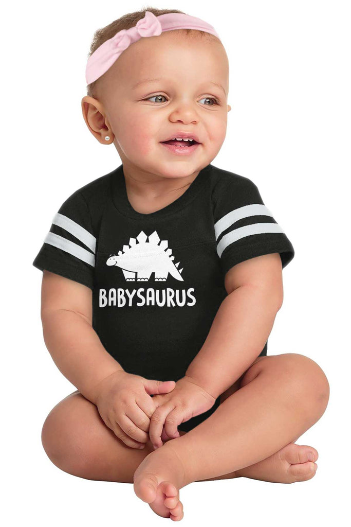 Babysaurus Football Romper Bodysuit-Direct To Garment Print-Brisco Baby