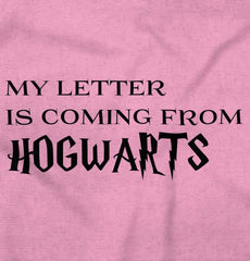 Letter Coming Hogwarts Infant Toddler T Shirt-Direct To Garment Print-Brisco Baby
